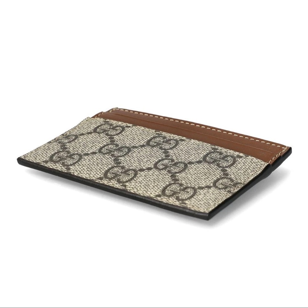 Gucci official GG Supreme Beige Canvas Card Case & Card Holder - Picture 3 of 9